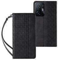 Magnet Strap Case husa pentru Samsung Galaxy A53 5G portofel capacul portofelului + mini lanyard pandantiv negru