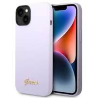 Husa iPhone case Guess 14 6.1" violet/purpuriu greu silicon Vintage Gold Logo