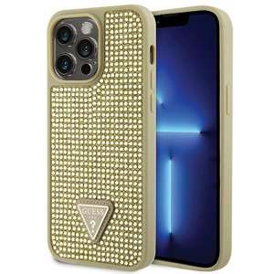 Husa Guess GUHCP14XHDGTPD iPhone 14 Pro Max 6.7" auriu/auriu greucase Triunghiul cu pietre de rinocer Case