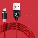 Cablu Braided Magnetic USAMS MicroUSB U-Sure 2.1A 1m roșu