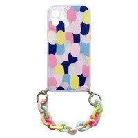 Husa Lanț de culoare Case gel elastic husa cu lanț cu lanț pandantiv pentru iPhone 12 multicolor Case