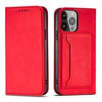 Mag Case husa net Card Samsung Galaxy S23 Ultra flip capacul flip portofel stand roșu