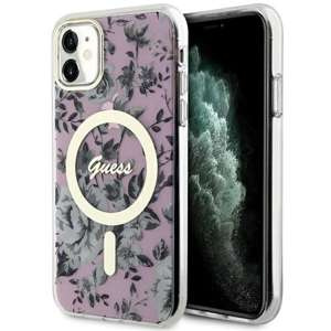 Husa Guess GUHMN61HCFWSP iPhone 11 / Xr 6.1" roz / roz tarecase Floare MagSafe Case
