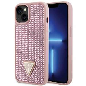 Husa Guess GUHCP14MHDGTPP iPhone 14 Plus 6.7" roz / roz tarecase Triunghi cu pietre de strasuri Case