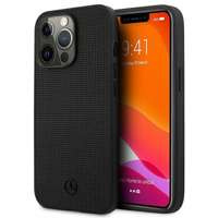 Mercedes MEHCP13LMBLBK iPhone 13 Pro / 13 6.1" negru/negru greucase Piele de piele Mehed Metal Logo