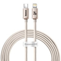 Baseus cablu Crystal Shine Series USB tip C - încărcare rapidă Lightning Power Delivery 20W 2m roz (CAJY001404)