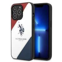 Husa iPhone US Polo USHCP14LPSO3 14 Pro 6.1" alb/alb Tricolor embosat alb/alb