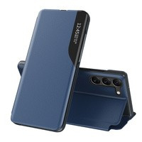 Husa Case Husa Eco piele de vedere pentru Samsung Galaxy S23+ cu suport cu clapetă albastru Case