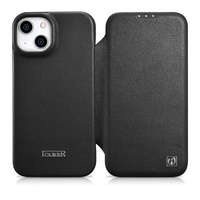 Case husa iPhone mag MagSafe iCarer CE CE Premium Leather Folio din piele 14 Plus cu clapetă Netic negru (WMI14220715-BK)