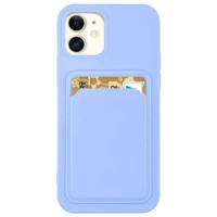 Card Case silikonou husa portofel cu buzunar pentru carduri documente pentru Samsung Galaxy A72 4G violet