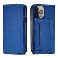 Mag Case husa net Card Samsung Galaxy S23+ flip cover portofel stand albastru