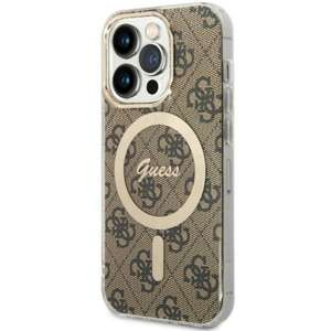 Husa iPhonecase MagSafe Guess GUHMP14LH4STW 14 Pro 6.1" maro/maro maro tare 4G Case