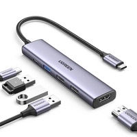 Adaptor HUB UGREEN CM478 USB-C la HDMI, USB-A 3.0, 2x USB-A 2.0, PD