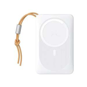 Baterie extern (POWER BANK) VEGER MagOn cu încărcare prin inducție compatibil cu MagSafe 15W - 10 000mAh PD 22.5W alb (VP1151 / W1151)