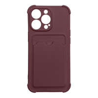 Card Armor Case husa capac pentru iPhone 12 Pro siliko card portofel silikonou armat husa Air Bag malinou