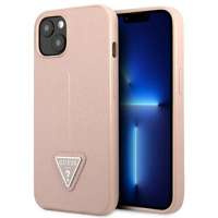 Husa GUESS Apple iPhone  13 Mini Saffiano Triangle Logo Pink Hardcase