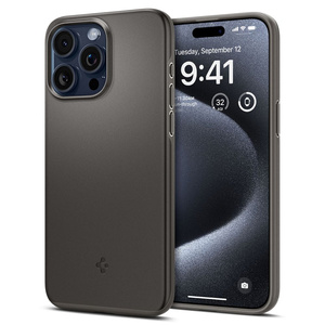 Husa Spigen Thin Fit iPhone 15 Pro Gunmetal Case