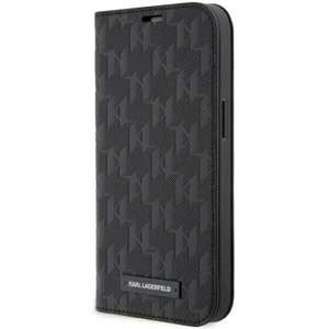 Husa iPhonecase Karl Lagerfeld KLBKP14XSAKLHPK 14 Pro Max 6.7" carte neagră/neagră Saffiano Monogramă Case