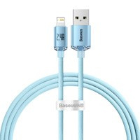 Baseus cablu Crystal Shine Series USB - Lightning 2.4A 20W 1.2m albastru (CAJY001103)