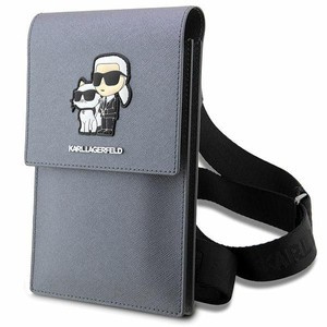 Karl Lagerfeld Geantă de mână KLWBSAKCPMG argintiu/argintiu Saffiano Karl & Choupette