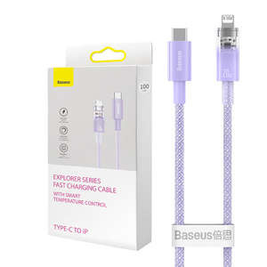 Cablu încărcare rapidă Baseus USB-C to Lightning Explorer Series 1m, 20W (violet)