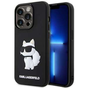 Husa iPhonecase Karl Lagerfeld KLHCP14X3DRKHNK 14 Pro Max 6.7" negru/negru Choupette 3D din cauciuc dur Case