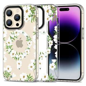 Husa Tech-protect Magstarea de spirit MagSafe iPhone 15 Pro Max Max White Daisy Case