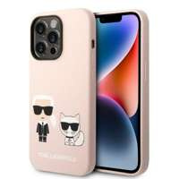 Husa Apple iPhone MagSafe KARL LAGERFELD 14 Pro Max Silicone Karl & Choupette Bright Pink Hardcase