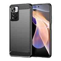 Carbon Case capac flexibil husa capacul Xiaomi Redmi Note 11 Pro+ 5G (China) / 11 Pro 5G (China) / Mi11i HyperCharge / Poco X4 NFC negru