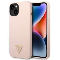 Husa Apple iPhone GUESS 14 Plus Triunghiul de silicon roz tarecase