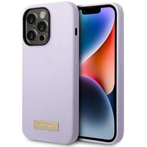 Husa Guess GUHMP14LSBPLU iPhone 14 Pro 6.1" violet/purpuriu hard case Placă de silicon cu logo MagSafe Case