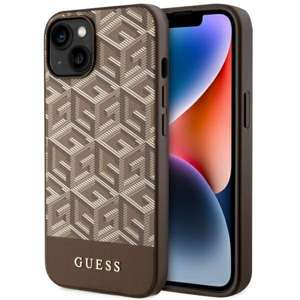 Husa iPhonecase MagSafe Guess GUHMP14SHGCFSEW 14 6.1" maro/maro tare GCube Stripes Case