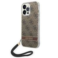 Husa Apple iPhone GUESS 14 Pro Max Max 4G Print Strap Brown Hardcase