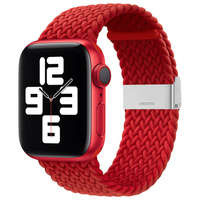 Bandă de curea din material textil pentru ceasul 7 / 6 / SE / 5 / 4 / 3 / 2 (45mm / 44mm / 42mm) împletitură din material textil strap brățară de ceas roșu