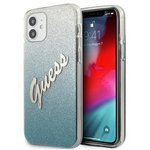 Husa GUESS Apple iPhone 12 Mini Glitter Gradient Script GUHCP12SPCUGLSBL Albastru Hardcase