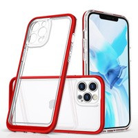 Clear 3in1 husa pentru iPhone 12 Pro Max capac de gel cu cadru roșu