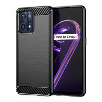 Carbon Case flexibil husa husa Realme 9 Pro + (9 Pro Plus) negru