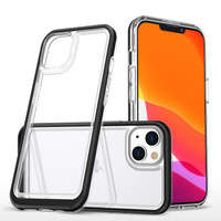 Husa husa iPhonenou Clear 3in1 14 Plus capac siliko cu cadru negru Case