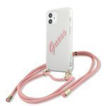 Husa GUESS Apple iPhone 12 Mini Script Vintage GUHCP12SCRTVSPI Pink Hardcase
