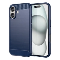 Husa din silicon Carbon Case pentru iPhone 16 Plus - albastra
