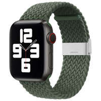 Bandă de curea din țesătură pentru ceasul 7 / 6 / SE / 5 / 4 / 3 / 2 (45mm / 44mm / 42mm) împletitură de țesătură strap brățară de ceas verde