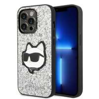 iPhonecase Glitter Karl Lagerfeld KLHCP14LG2CPS 14 Pro 6.1" argintiu/argintiu Choupette Hard Patch