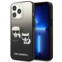 Husa KARL LAGERFELD Apple iPhone  13 13 Pro Gradient Ikonik Karl &amp; Choupette Black Hardcase