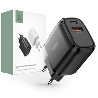 TECH-PROTECT C20W ÎNCĂRCĂTOR DE REȚEA CU 2 PORTURI PD20W/QC3.0 NEGRU