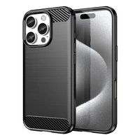 Husa din silicon Carbon Case pentru iPhone 16 Pro - neagra
