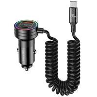 USAMS Charg. sam. 2xUSB-C 1xUSB-A C33 60W cu cablu cu arc Fast Charge negru/negru CC167CC01 (US-CC167)