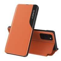 Eco Leather View Case husă elegantă husa cu clapetă și funcție stand Samsung Galaxy A72 4G portocaliu