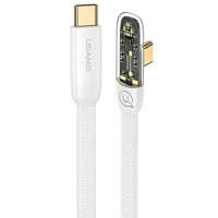Cablu USAMS USB-C înclinat USB-C la USB-C PD 100W Fast Charging Iceflake Series 2m alb/alb SJ587USB02 (US-SJ587)