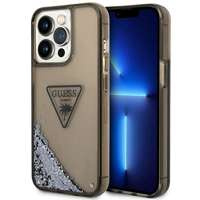 Husa Apple iPhone Liquid Glitter GUESS 14 Pro Pro Max Palm Collection Black Hardcase