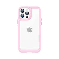 Outer Space Case husa  pentru iPhone 12 Pro carcasă rigidă cu ramă de gel roz